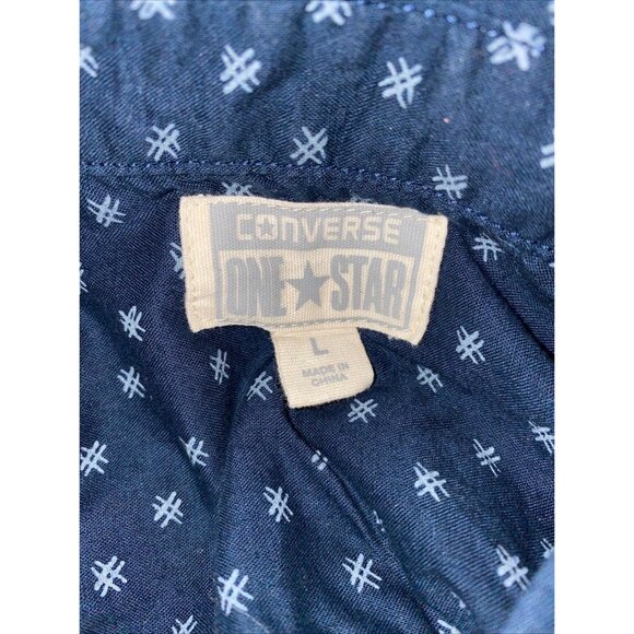 Converse One Star Men’s Long Sleeve Button Down Shirt Size Large - Picture 7 of 8